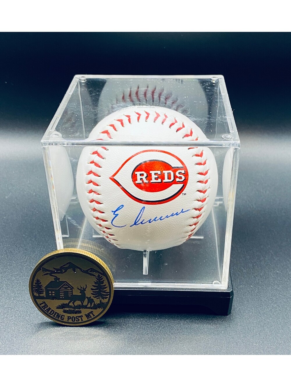 Elly De La Cruz Signed Logo Baseball In Case With COA (Reds)